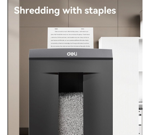 Шредер Deli ET095 серый