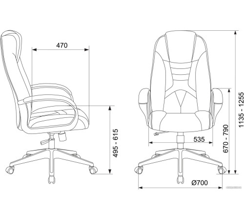 Игровое геймерское кресло Zombie Viking-8 экокожа черный/синий