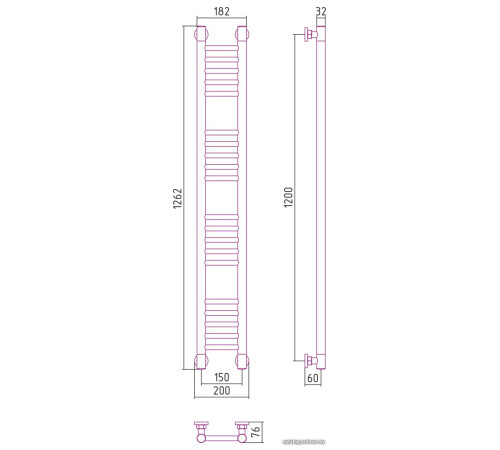 Полотенцесушитель Сунержа Богема+ прямая 1200х150 31-0220-1215