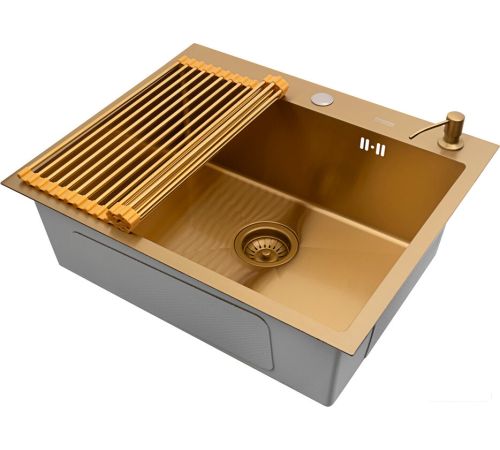 Кухонная мойка ARFEKA ECO AR мойка 600*500, роллер-мат, дозатор Gold