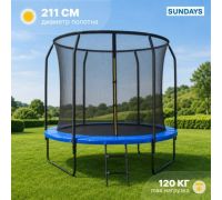 Батут Sundays JumpX-D252 синий, с сеткой, с лестницей