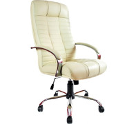 Офисное кресло Деловая обстановка Атлант Хром кожа люкс бежевый