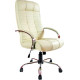 Офисное кресло Деловая обстановка Атлант Хром кожа люкс бежевый