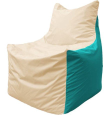Кресло-мешок Flagman Фокс Ф2.1-151 слоновая кость/бирюзовый