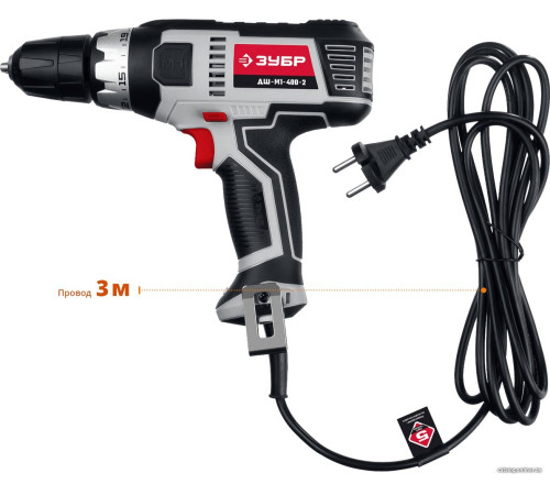 Дрель-шуруповерт Зубр ДШ-М1-400-2