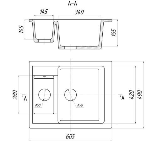 Кухонная мойка Gerhans C01 серый