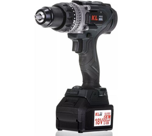 Ударная дрель-шуруповерт KLPRO KLDM18BHX-50 с 2-мя АКБ, кейс