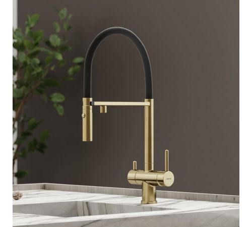 Смеситель Sancos Imola SC4010BGbh брашированное золото/черный