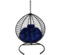 Подвесное кресло Craftmebel Кокон Капля Премиум синий/коричневый