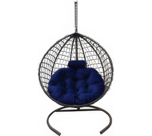 Подвесное кресло Craftmebel Кокон Капля Премиум синий/коричневый