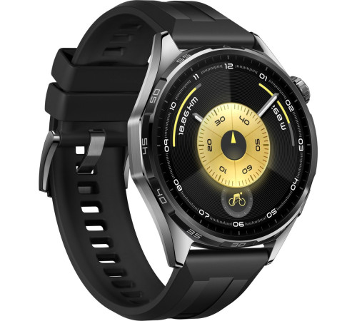 Умные часы Huawei Watch GT 6 46 мм черный, с черным силиконовым ремешком, международная версия