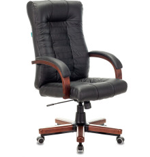 Кресло Бюрократ KB-10WALNUT/B/LEATH черный