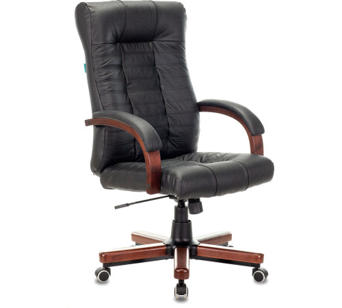 Кресло Бюрократ KB-10WALNUT/B/LEATH черный