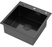 Кухонная мойка ARFEKA Eco AR 500*500 POP-UP Black PVD NANO DECOR MILLET GRAINS