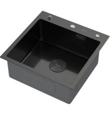 Кухонная мойка ARFEKA Eco AR 500*500 POP-UP Black PVD NANO DECOR MILLET GRAINS