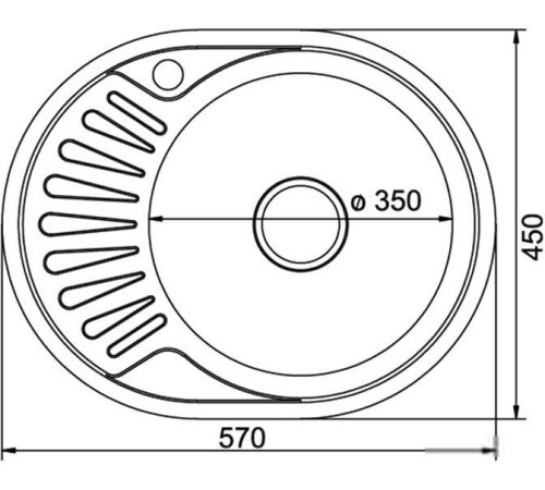 Кухонная мойка Mixline 528191 правая, полированная, 0.6 мм