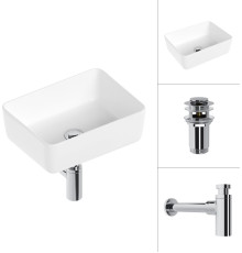 Умывальник Lauter 21674B + клапан 21190CH + сифон 21635CH хром