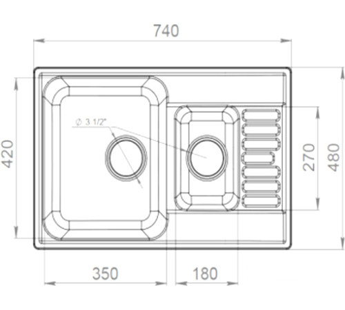 Кухонная мойка GranFest QUARZ Z-21K песочный