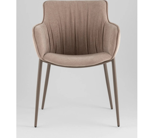 Стул с подлокотниками Stool Group Твигги LV-118-RlL-08-7006 шенилл бежевый/бежево-серый