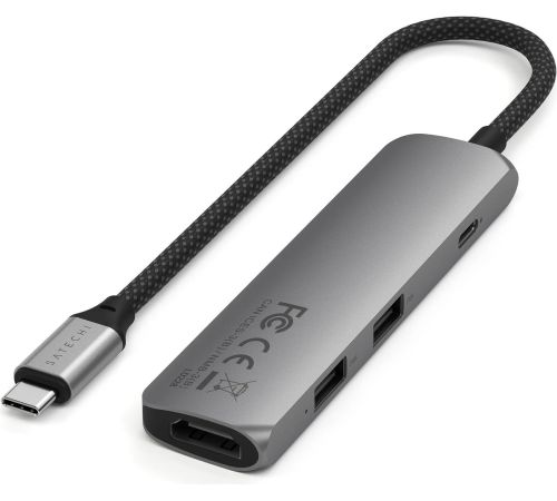 Док-станция Satechi 4-in-1 USB-C Slim Multiport Adapter 4K ST-P4SM серый