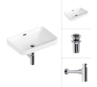 Умывальник Lauter 21441A + клапан 21190CH + сифон 21635CH хром