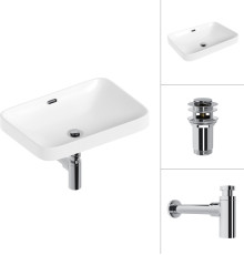 Умывальник Lauter 21441A + клапан 21190CH + сифон 21635CH хром