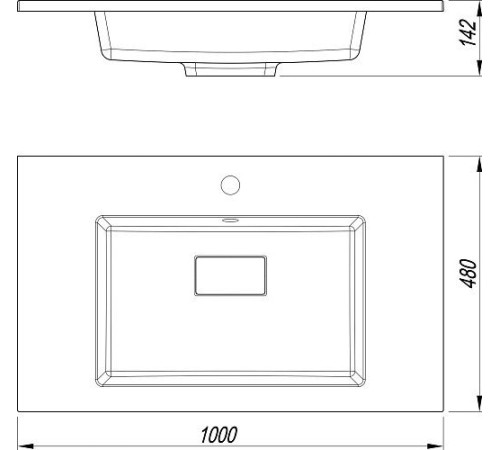 Умывальник Symbolite Line 100x48 кварц, антрацит