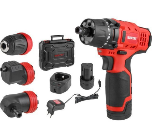 Дрель-шуруповерт Wortex LX BD 1215 Li Set 1326469 с 2-мя АКБ, кейс
