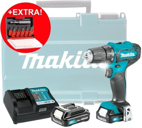 Дрель-шуруповерт Makita DF333DYX14 с 2-мя АКБ, кейс +набор оснастки
