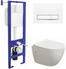 Унитаз подвесной Berges Wasserhaus 042446 с сиденьем и кнопкой смыва