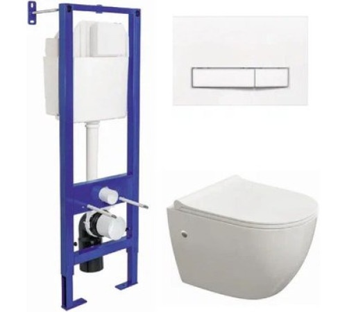 Унитаз подвесной Berges Wasserhaus 042446 с сиденьем и кнопкой смыва