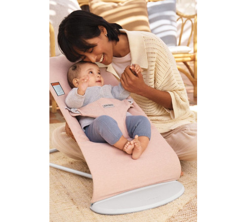 Шезлонг BabyBjorn Bliss Woven melange 0060.28 light pink