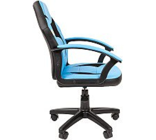 Игровое геймерское кресло CHAIRMAN Kids 110 экопремиум, черный/голубой