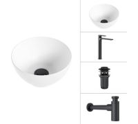 Умывальник Lauter 21601E + Reef 21CK8678BS + сифон 21635B + дон.клапан 21190B черный матовый