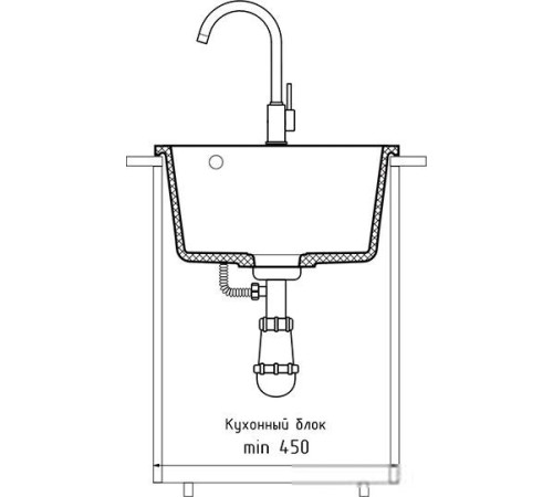 Кухонная мойка GranFest Urban GF-UR-644 темно-серый