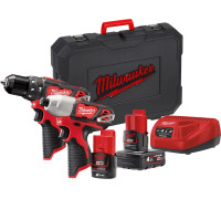 Milwaukee M12 M12BPP2B-421C 4933443497 шуруповерт, винтоверт, 2 АКБ, кейс