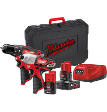 Milwaukee M12 M12BPP2B-421C 4933443497 шуруповерт, винтоверт, 2 АКБ, кейс