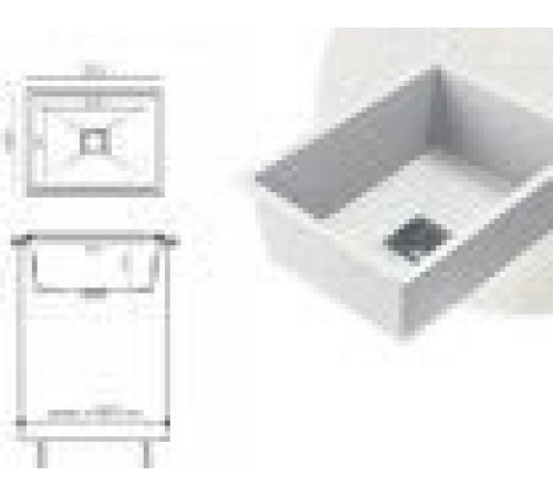 Кухонная мойка Polygran Blade 550 белый хлопок