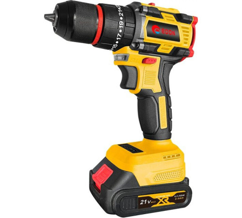 Дрель-шуруповерт Edon AD-21PBL с 2-мя АКБ, кейс, набор оснастки