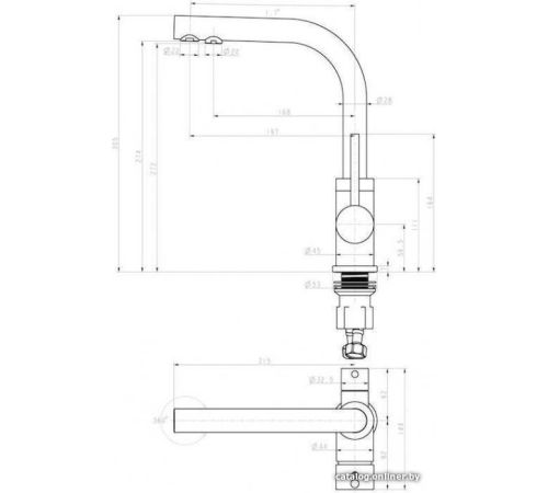 Смеситель Paulmark Essen Es213011-431BR белый матовый/бронзовый