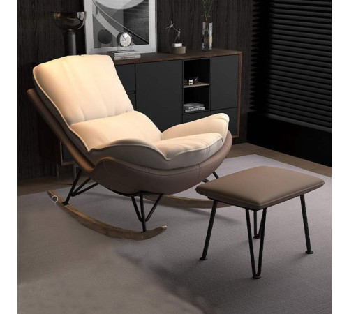 Кресло-качалка Mio Tesoro Монга коричневый/белый