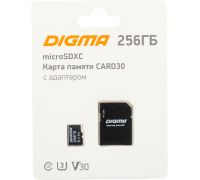 Карта памяти Digma MicroSDXC Class 10 Card30 DGFCA256A03