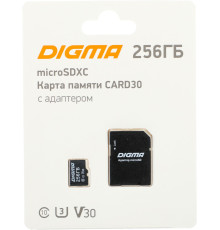 Карта памяти Digma MicroSDXC Class 10 Card30 DGFCA256A03