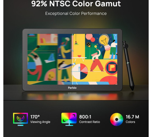Графический монитор Parblo Coast 16 Pro Gen2 черный