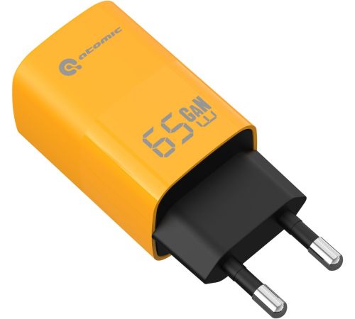 Сетевое зарядное Atomic UniQ G651 GAN 65W желтый