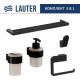 Набор аксессуаров для ванной Lauter 21TS3019 + 21TS3021 + 21TS3011 + 21TS3015 + 21TS3002 Matt Black, 5 предметов