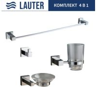Набор аксессуаров для ванной Lauter 21SH6061 + 21SH6051 + 21SH6091 + 21SH6011 Chrome, 4 предмета
