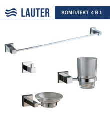 Набор аксессуаров для ванной Lauter 21SH6061 + 21SH6051 + 21SH6091 + 21SH6011 Chrome, 4 предмета