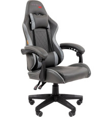 Игровое геймерское кресло CHAIRMAN CH28 экокожа, черный/серый