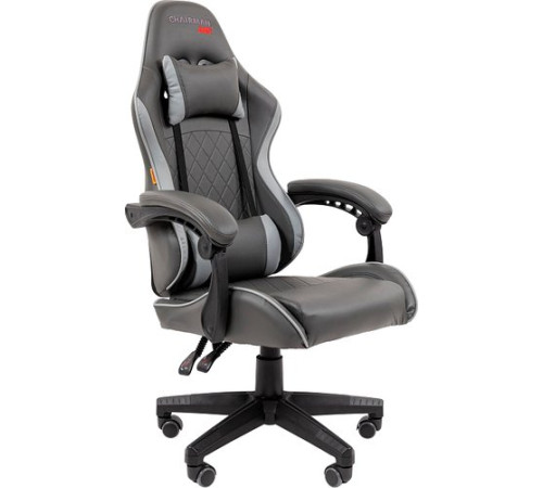 Игровое геймерское кресло CHAIRMAN CH28 экокожа, черный/серый
